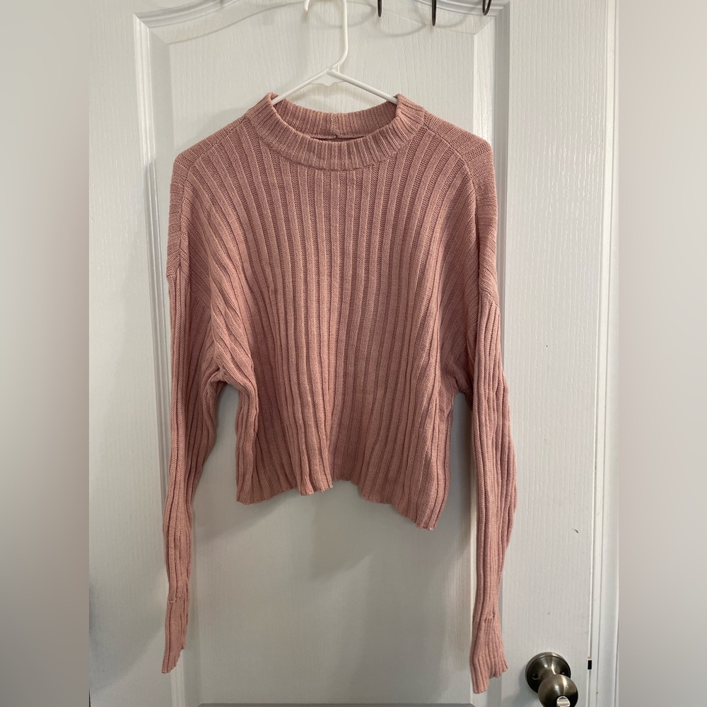 American Eagle Cropped Ribbed Sweater